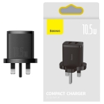 Зарядное устройство Baseus  Compact  Charger 2U 10.5W UK Black (CCXJ010301)