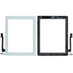 Тачскрин для iPad 4, белый, полный комплект, копия высокого качества