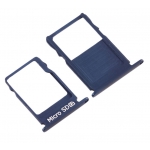 Держатель Sim-карты и карты памяти для Nokia 3, синий, Tempered Blue, на 1 Sim-карту, комплект 2 шт.