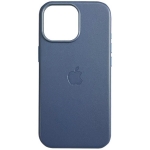 Кожаный чехол для iPhone 15 Pro Max Apple Leather Case with MagSafe (анимация)  - Pacific Blue