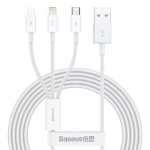Кабель Baseus Superior Series Fast Charging Data Cable USB to M+L+C 3.5A 1.5m White