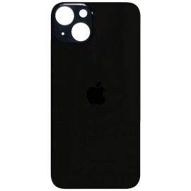 Задняя крышка для iPhone 13 mini, черная, Midnight, с большими отверстиями под окошки камер, оригинал (Китай) 