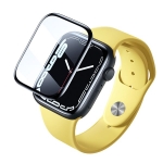Защитное стекло для Apple Watch 4 / 5 / 6 / SE 40mm, с черной рамкой, на весь дисплей, Full-coverage Curved-Screen Crystal Tempered Glass Film, Baseus (SGWJ010401) + уст. рамка