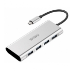 Адаптер WIWU Adapter Alpha 440 USB-C to 4xUSB3.0 Hub (Silver)