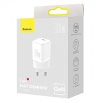 Зарядное устройство Baseus GAN3 Fast Charger 1C 30W EU White (CCGN010102)