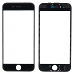 Стекло корпуса для iPhone 6S, черное, с рамкой, с OCA-пленкой