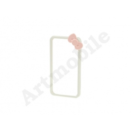 Бампер на iPhone 5/5S/SE, пластиковый, белый, Hello Kitty