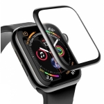 Защитная пленка для Apple Watch 4 / 5 / 6 / SE 40mm, с черной рамкой, на весь дисплей, 3D, без упаковки, без салфеток