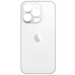 Задняя крышка для iPhone 14 Pro Max, белая, Silver, с большими отверстиями под окошки камер, копия высокого качества
