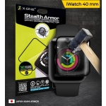Защитная пленка для Apple Watch 4 / 5 / 6 / SE 40mm, с черной рамкой, противоударная, 0.3mm, 3D, Stealth Armor Watch Screen Protector, X-One