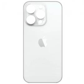 Задняя крышка для iPhone 14 Pro Max, белая, Silver, с большими отверстиями под окошки камер, оригинал (Китай)