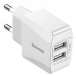 Зарядное устройство Baseus 2 USB Charger Mini Dual-U 2.1A Белое (CCALL-MN02)