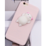 Силиконовый чехол для iPhone 7 Plus/ 8 Plus Розовый антистресс белый медвежонок