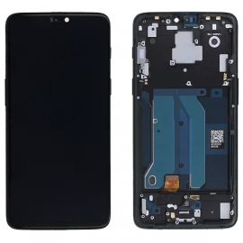 Дисплей для OnePlus 6 A6003 + touchscreen, черный, Amoled, оригинал (Китай) с передней панелью, матовый, Midnight Black