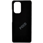 Задняя крышка Xiaomi Poco F3/Redmi K40, черная, Night Black, логотип "POCO"