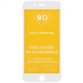 Защитное стекло для iPhone 7 Plus/8 Plus, с белой рамкой, на весь дисплей, 9H, Golden Armor OG, Full-Screen, Full Glue, без упаковки, без салфеток