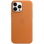 Кожаный чехол для iPhone 13 Pro Max Apple Leather Case with MagSafe (анимация) Golden Brown