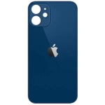 Задняя крышка для iPhone 12, синяя,  с маленькими отверстиями под окошки камер, оригинал (Китай)