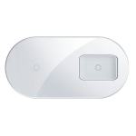 Беспроводное зарядное устройство Baseus Simple 2in1 Wireless Charger 18W Max для iPhone / Airpods Белое (WXJK-02)