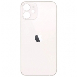 Задняя крышка для iPhone 12 mini, белая,  с большими отверстиями под окошки камер, копия высокого качества