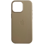 Кожаный чехол для iPhone 15 Pro Apple Leather Case with MagSafe (анимация)  - Taupe