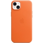 Кожаный чехол для iPhone 14  Apple Leather Case with MagSafe (анимация) Orange