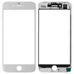 Стекло корпуса для iPhone 8, белое, с рамкой, с OCA-пленкой