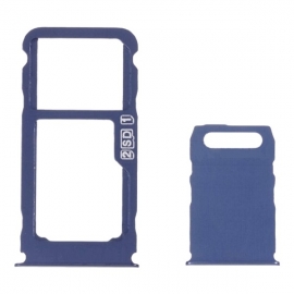 Держатель Sim-карты и карты памяти для Nokia 3.1 Plus, синий, на две Sim-карты, комплект 2 шт.