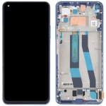 Дисплей для Xiaomi Mi 11 Lite 4G/11 Lite 5G NE + touchscreen, черный, версия Tianma, Amoled, оригинал (Китай) с передней панелью голубого цвета, Bubblegum Blue