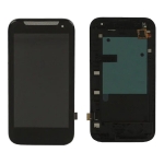 Дисплей для HTC 310 Desire Dual Sim + touchscreen, черный, 127 x 63 mm, с передней панелью серебристого цвета