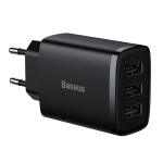 Зарядное устройство Baseus Compact  Charger 3U 17W EU Black (CCXJ020101)