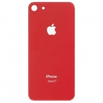 Задняя крышка для iPhone 8, красная,  с большими отверстиями под окошки камер, оригинал (Китай)