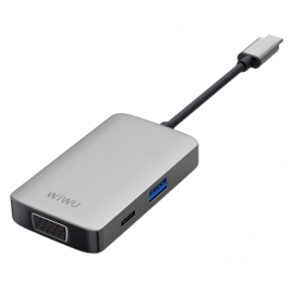Адаптер WIWU Adapter Alpha A513HVP USB-C to HDMI+3.5mm+VGA+USB 3.0+USB Type-C Grey