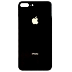 Задняя крышка для iPhone 8 Plus, черная, Space Gray,  с большими отверстиями под окошки камер, оригинал (Китай)