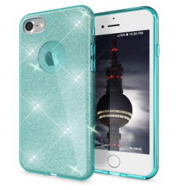 Силиконовый чехол для iPhone 7/8/ SE 2020 Блестящий голубой