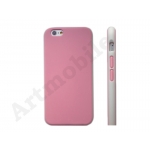 Чехол для iPhone 6/6S TPU светло-розовый с белым бампером 