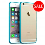 Металлический бампер для iPhone 6/6S Plus Cross 0,7mm голубой