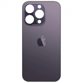 Задняя крышка для iPhone 14 Pro, фиолетовая, Deep Purple, с большими отверстиями под окошки камер, копия высокого качества