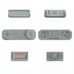 Комплект боковых кнопок корпуса для iPhone 5S, серый, полный комплект, 3шт.