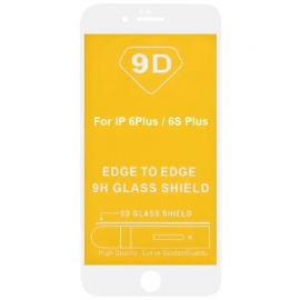Защитное стекло для iPhone 6 Plus/6S Plus, с белой рамкой, на весь дисплей, 9D, 9H, Full-Screen, Full Glue, без упаковки, без салфеток