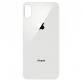 Задняя крышка для iPhone X, белая, Silver,  с маленькими отверстиями под окошки камер, оригинал (Китай) 