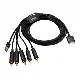 Аудио-видео Capdase кабель AV Component Cable Black 2M for iPad/iPhone/iPod (AVII-J701)