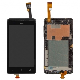 Дисплей для HTC Desire 400 Dual Sim/T528w One SU + touchscreen, черный, с передней панелью