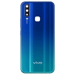 Задняя крышка Vivo Y15, синяя, Aqua Blue + стекло камеры
