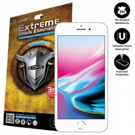 Защитная пленка для iPhone 7 Plus/8 Plus, с белой рамкой, на весь дисплей, противоударная, 2.5D, 5H, Extreme Shock Eliminator Coverage, 3th Generation, X-One