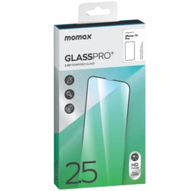 Защитное стекло для iPhone 14 Pro Max/15 Plus, с черной рамкой, на весь дисплей, 0.3mm, 2.5D, 9H, Glass Pro+, Full Coverage Screen Protector, Momax (PZAP22XLF1D)