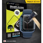Защитная пленка для Apple Watch 7 45mm, с черной рамкой, противоударная, 0.3mm, 3D, Stealth Armor Watch Screen Protector, X-One