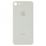 Задняя крышка для iPhone 8, белая,  с большими отверстиями под окошки камер, копия высокого качества