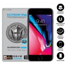 Защитная пленка для iPhone 7 Plus/8 Plus, с черной рамкой, на весь дисплей, противоударная, 2.5D, 7H, Extreme Shock Eliminator, 4th Generation, X-One 