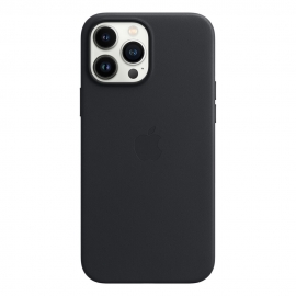 Кожаный чехол для iPhone 13 Apple Leather Case with MagSafe (анимация) Midnight